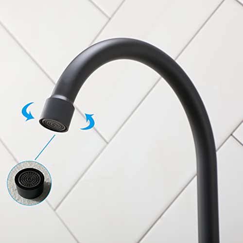 IKEBANA Black Kitchen Faucet,2 Handle Kitchen Sink Faucet with Side Sprayer Matte Black,3 or 4 Hole Lead-Free 360 Swivel Stainless Steel Commercial Kitchen Faucet for Rv Laundry Farmhouse Kitchen Sink