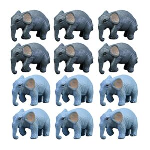 luozzy 12pcs mini elephants miniature animals figurines cartoon elephant bonsai garden elephant models