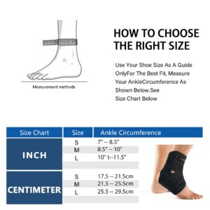 wiuseki Ankle Brace for Women and Men Compression Foot Support for Sprained Ankle Stabilizer,Injury Recovery,Pain Feet Relief,Ankle Support for Running,Basketball(Medium)