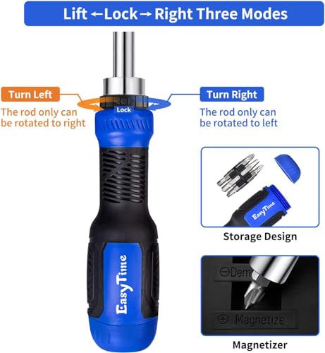 Ratcheting Screwdriver Set Socket Bits: EasyTime 78pcs Precision Magnetic Screwdriver Bit with Storage Case- Repair Tool Kits for Furniture Car Bike Computer PC PS4 Electronic Device and Househould