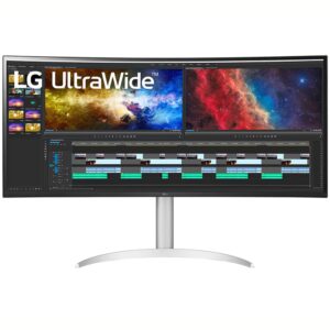 LG 38WP85C-W 38" Curved 21:9 UltraWide QHD 3840x1600 PC Monitor Bundle with Deco Gear Wired Gaming Mouse and Deco Gear Large Extended Pro Gaming Mouse Pad