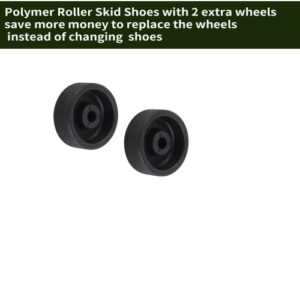 SIMPERAC Universal Roller Wheel Skid Shoes for Snow Blower 490-241-0038 Polymer Snowthrower Rolling Skid Plates (2 Packs)