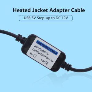 Wamlet Heated Jacket Adapter Charger USB Voltage Step Up Cable for Milwaukee, Dewalt, Snap-on, Metabo, Revean, Craftsman, AEG, Makita