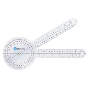 BodyMed 12 Inch Medical Spinal Goniometer Measurer – 360° ISOM Calibrated Scales – Physical Therapy Rehab & Recovery Essential Orthopedic Angle Protractor for Measuring Range of Motion