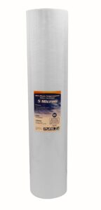 puret bvb2000005 20x4.5" water sediment filter - nsf certified - spun poly filter removes sediment and other organic debris (5 u micron rated)