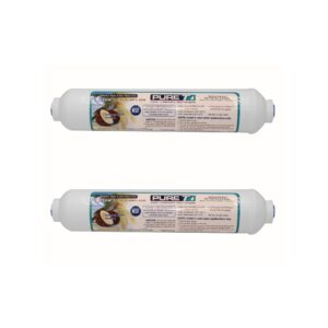 puret il-10w-c-ez38, 2"x10" (3/8" ez connect) inline post gac carbon filter - nsf certified - reverse osmosis water filter, lifetime of 1 year or 1,500 gallons (2 pack)