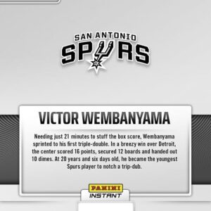 2023 Panini Instant VICTOR WEMBANYAMA Limited Edition ROOKIE Card - FIRST TRIPLE DOUBLE! - Plus Novelty Wemby Card Pictured - San Antonio Spurs