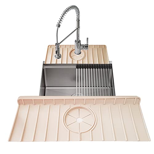 Kitchen Faucet Sink Splash Guard, Silicone Faucet Handle Drip Catcher Tray Mat, Kitchen Accessories Sink Mat Protectors