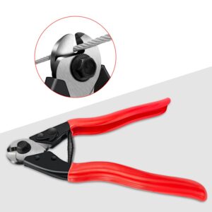 Steel DN Mate 7.6" Steel Wire Cutter, Cut All Wires Up to 5/32", Wire Rope Cutter, Cut Steel Cable, Aircraft Cable, Wire Seals, Bike Cable,  Aluminum/Copper Wire, Fence Cable, One-Hand Operate CC-11