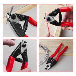 Steel DN Mate 7.6" Steel Wire Cutter, Cut All Wires Up to 5/32", Wire Rope Cutter, Cut Steel Cable, Aircraft Cable, Wire Seals, Bike Cable,  Aluminum/Copper Wire, Fence Cable, One-Hand Operate CC-11