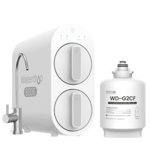 waterdrop g2p600 reverse osmosis system with wd-g2cf filter, 600 gpd reverse osmosis water filter, 7 stage tankless ro water filter system