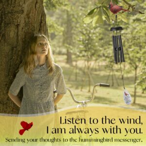 Memorial Wind Chimes for Outside,Cardinal Wind Chimes for Loss of Loved One,Sympathy Wind Chimes,Memorial Gifts for Loss of Mother,Sympathy Gifts for Loss of Dad,Windchimes in Memory of a Loved One