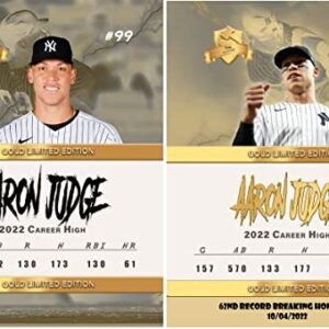 AARON JUDGE Home Run 61 and 62 Baseball Cards - Ties Roger Maris w/ 61 Home Runs, Breaks His Record with 62 - CUSTOM Made Novelty Baseball Cards Commemorating His 61st and 62nd HOME RUNS! - New York Yankees