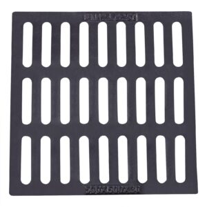 cast iron drain grate, 19.7 x19.7 outdoor drain cover, durable heavy duty sewer cover to block debris, black rectangle drainage grate for concrete floor