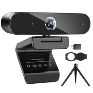 nisheng 4k webcam with microphone, 4k autofocus web camera with privacy cover and tripod,plug and play,usb webcam for laptop pc,pro streaming/video recording/calling conferencing/online classes