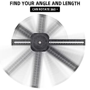 General Tools Angle Protractor, 2 in 1 Angle Finder Ruler with 11inch/280mm, 0 to 360, Rust Proof Angle Finder Featuring Precision Laser Engraved Scales for Carpenters & Woodworking Hobbyists