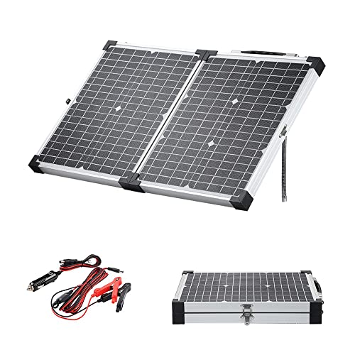 SUNYIMA Solar Panels, 40W 18V Foldable ETFE Monocrystalline Solar Suitcase Portable with USB/DC/USB-C Outputs, Crocodile Clip for Outdoors Camping RV