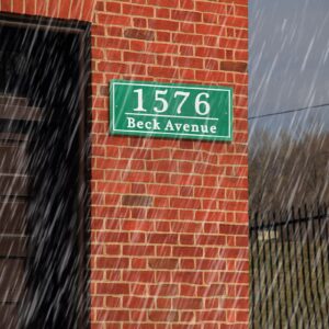 Personalized Reflective Address Plaque, Custom Aluminum House Number Sign with Two Screw, Address Sign for Outside Home, Street, House, 12.5"L x 5.5"H (Black or Green)