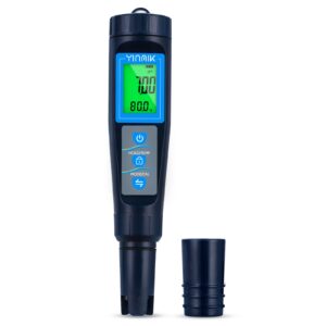 yinmik ph salt orp tester, digital ph meter for aquarium, 7 in 1 ph tds ec salt orp s.g temp pool salt tester for spa,hot tub,home brewing,ph ppm ec meter for hydroponics,orp meter for drinking water