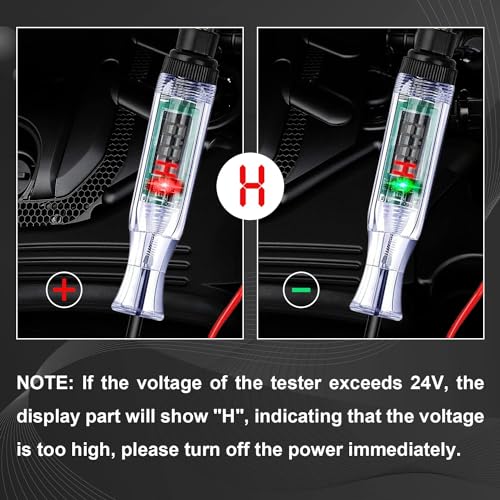 Test Light Automotive, Automotive Circuit Tester, DC 6V-24V Digital LED Test Light with Portable, Auto Bidirectional Voltage Tester Electric Test Pen with Voltmeter and Probe