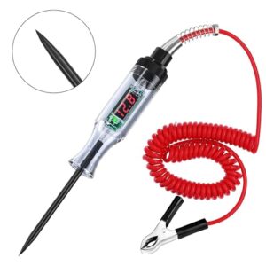 Test Light Automotive, Automotive Circuit Tester, DC 6V-24V Digital LED Test Light with Portable, Auto Bidirectional Voltage Tester Electric Test Pen with Voltmeter and Probe