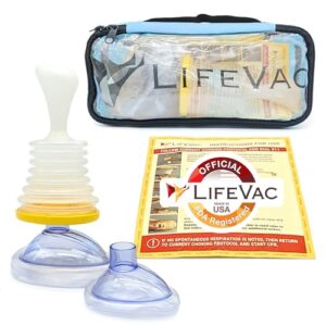 lifevac choking rescue device for kids and adults | portable airway assist & first aid choking device | blue travel kit