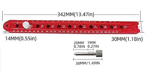 Woodworking Aluminum Alloy Circular Drawing Tool,Fixed-Point Marking Gauge Woodworking Compass Scribe,Metric/British,Adjustable Carpenter Arc Drawing Ruler