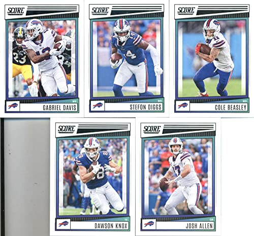 2022 Score Veteran Buffalo Bills Team Set of 10 Cards: Gabriel Davis(#261), Stefon Diggs(#262), Cole Beasley(#263), Dawson Knox(#264), Josh Allen(#265), Devin Singletary(#266), Greg Rousseau(#267), Jordan Poyer(#268), Jim Kelly(#269), Thurman Thomas(#270)