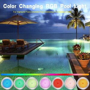 LED Pool Light with Control Kit,54 Watts LED Inground Pool Light Fixture Waterproof,Wireless Pool Light System,50Ft Cord Pool Light Fixture with Remote(Control included,Voltage Converter Included）