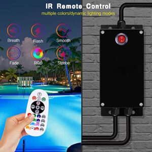 LED Pool Light with Control Kit,54 Watts LED Inground Pool Light Fixture Waterproof,Wireless Pool Light System,50Ft Cord Pool Light Fixture with Remote(Control included,Voltage Converter Included）