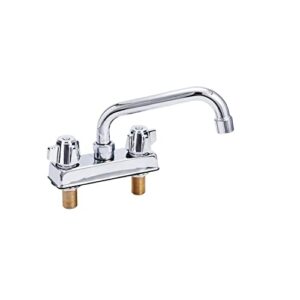 amgood deck mount kitchen sink faucet | 4" center | nsf | commercial kitchen utility laundry (8" swing spout)