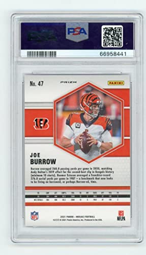 2021 PANINI MOSAIC PINK CAMO #47 JOE BURROW PSA 10 BENGALS