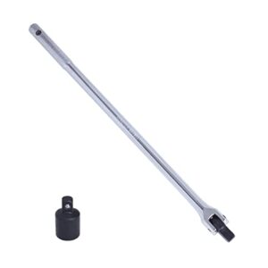 janno 18inch 1/2 breaker bar with 1/2 to 3/8 adapter, 180 degree rotatable breaker bar, breaker bar set for breaking rusted, stubborn, stuck nuts and bolts