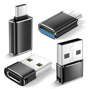 xiwxi [4 pack] usb to usb c otg adapter,[2*type c female to a male charger converter]&[2*usb c male to usb 3.0 female adapter] thunderbolt 4 converter iwatch 8 9 ,iphone 15 14 13 pro max,car,samsung