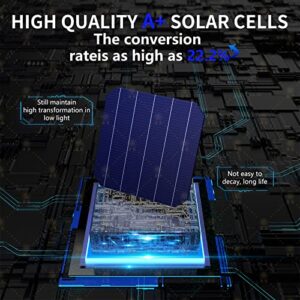 SUNTHYSIS 12 Volt Solar Panel, 100W Monocrystalline Solar Panel, 22% High Efficiency Monocrystalline PV Module Power Charger for RV Marine Rooftop Farm Battery