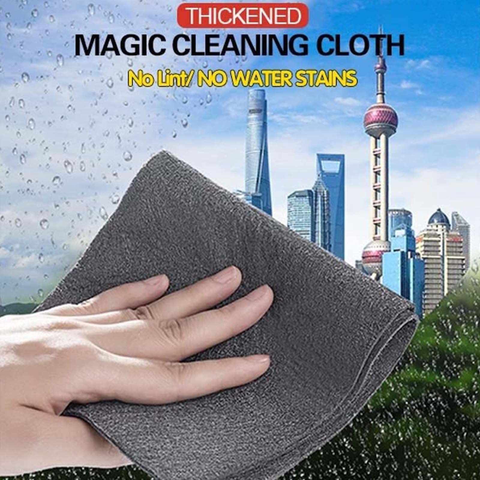 DASHENRAN Thickened Magic Cleaning Cloth, Microfiber Glass Cleaning Cloths, All-Purpose Microfiber Towels, Streak Free Reusable Microfiber Cleaning Rag for Windows,Glass,Car（Black 5Pcs）