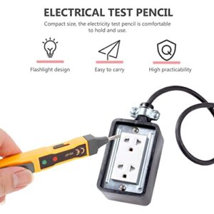 DOITOOL 3pcs Pen Finder Electrician Tester Detector Testing Flashlight Electricity Non Contact Null Electrical Buzzer Live Supplies Detect Tool Dual Ac Pen: with Wire Breakpoint Voltage