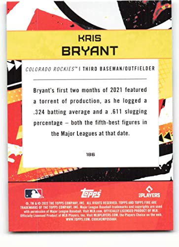 2022 Topps Fire #186 Kris Bryant NM-MT Colorado Rockies Baseball