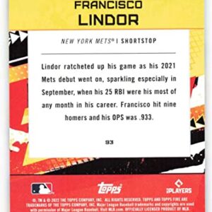 2022 Topps Fire #93 Francisco Lindor NM-MT New York Mets Baseball