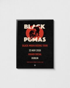 black pumas tour poster, black pumas print, soul rock music poster, rock art (12x18 inches)