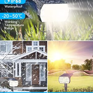 Kaxiida Solar Lights Outdoor Waterproof, 56LEDs Solar Landscape Light, IP67 Adjustable Lights Wall Lights in One, for Gardens Pool Courtyard Driveway-Warm White