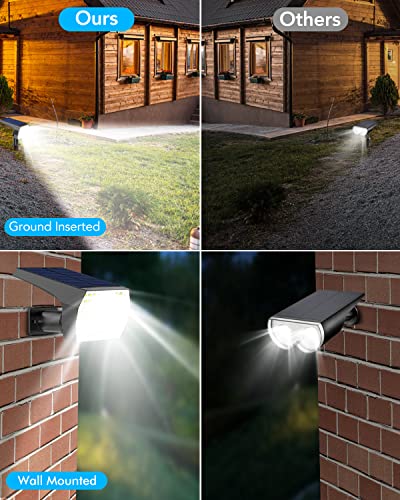 Kaxiida Solar Lights Outdoor Waterproof, 56LEDs Solar Landscape Light, IP67 Adjustable Lights Wall Lights in One, for Gardens Pool Courtyard Driveway-Warm White