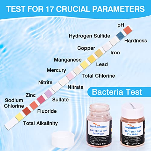 17 in 1 Water pH Testing Kits for Drinking Water - 100 Counts pH Test Strips + 2 Water Test Kits, Home Tap Well Water pH Test Kit, Testing Water pH and More !