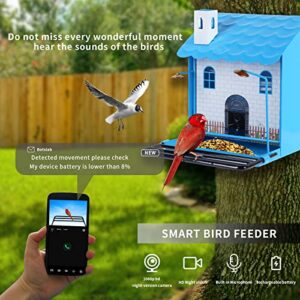 Smart Bird Feeder with Camera,Bird Feeder Camera Auto Capture Birds and Notify,1080P HD Bird Feeder Camera,Free 32G SD Card, Ideal Gift for Father's Day