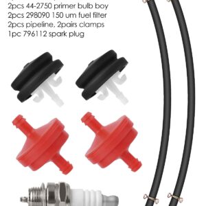 66-7460 Primer Bulb 2Pcs with 44-2750 primer body and 298090 150 um fuel filter, 120-440 Snow Blower Primer Bulbs with hose Compatible for Toro Lawn-Mower and Snow-Blower HSK635 Carburetor 66-7460