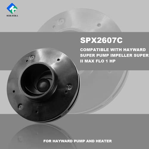 KOLEOLL SPX2607C Super Pump Impeller Super II Max Flo 1 HP Compatible with Hayward SPX2607C Impeller Replacement Pool Pumps Parts.