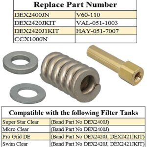 Zeiboat DEX2420JKIT, DEX2400JN Sleeve Nut Assembly with Spring & Metal Washers, Length of 2 in, Filter Housing Replacement Set