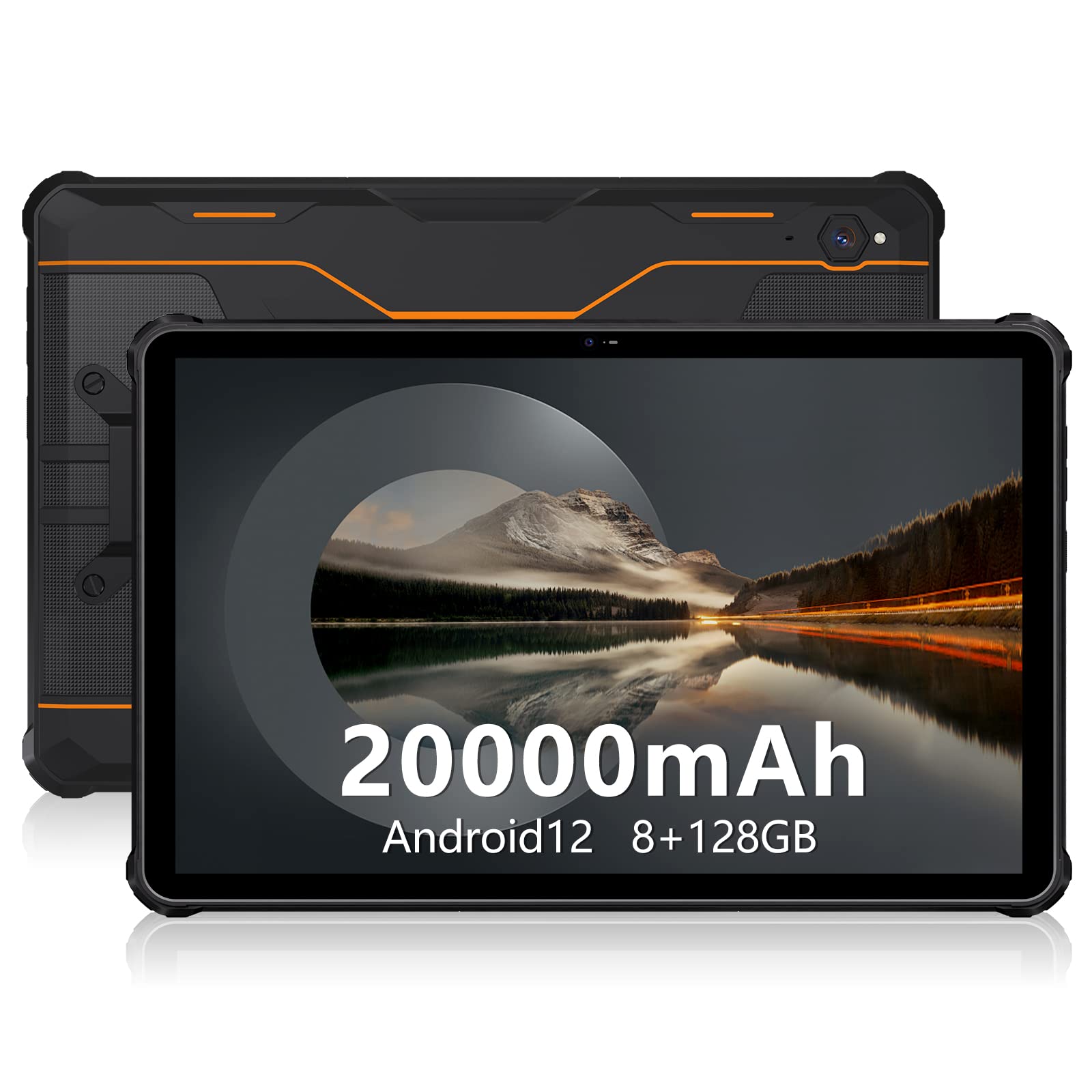 10 inch Android Tablet,OUKITEL RT2 20000mAh Rugged Tablet Android 12 8GB+128GB Tablet IP68,IP69K Waterproof Tablet 4G LTE Dual SIM+5G WiFi Smart Tbalet 16MP+16MP Camera OTG 33W Fast Charging