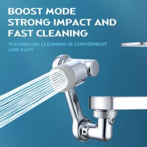 Rotating Faucet Extender,360°+1080°Swivel Robotic Arm Extension Faucet with 2 Water Outlet Modes,Suitable for Bathroom Sink Spray Accessories, Used for Facial,Rye,Hair and Mouthwash Portable Cleaning