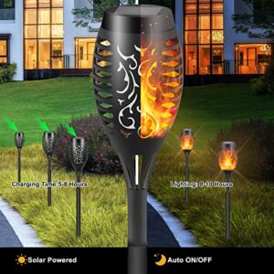 DIKAIDA 10Pack Solar Torch Light Flickering Flame,Solar Outdoor Light IP65 Waterproof, Christmas Decorations Upgraded Solar Powered Pathway Lights Landscape Lanterns Auto On/Off for Garden,Patio,Yard